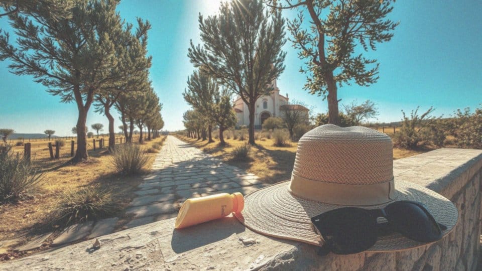 Jakie są zalecenia dotyczące ochrony przed słońcem podczas pielgrzymki?